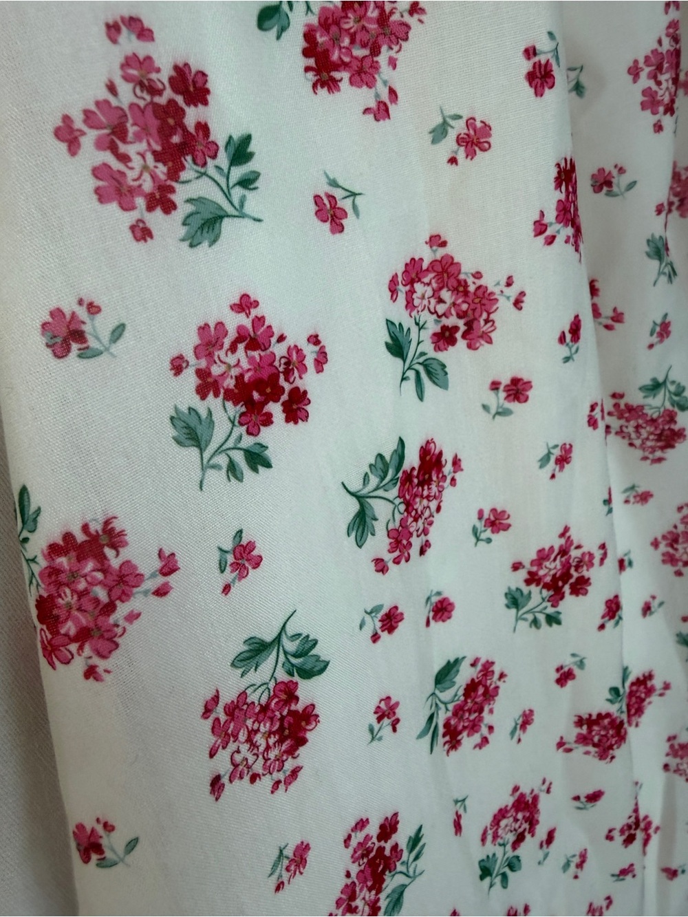 Polagram Cream Floral Tiered Skirt with Pink Roses - Picture 7 of 10